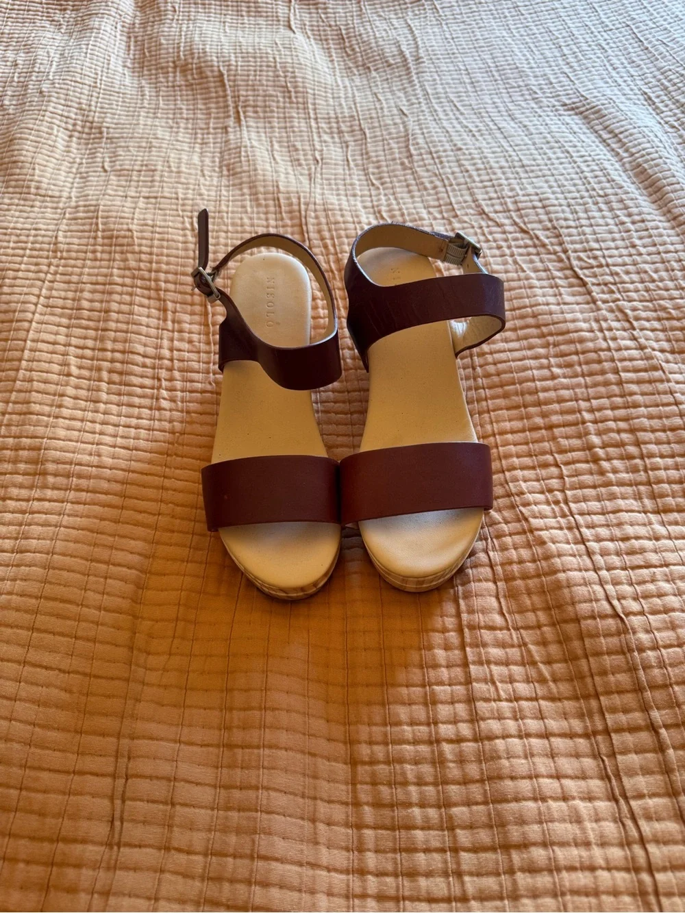 Nisolo Dark Brown Leather Platform Sandals with Ankle Strap